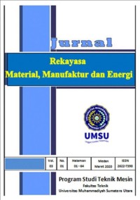 Jurnal Rekayasa Material, Manufaktur dan Energi Vol 3, No 1 Maret 2020