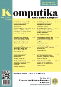 Komputika: Jurnal Sistem Komputer Vol. 11 No. 1 April 2022