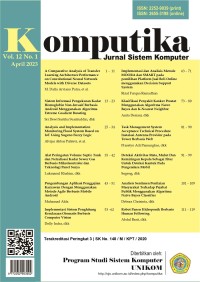 Komputika: Jurnal Sistem Komputer Vol. 12 No. 1 April 2023