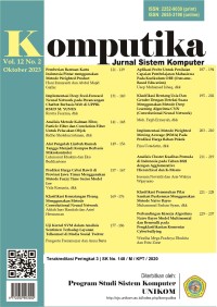 Komputika: Jurnal Sistem Komputer Vol. 12 No. 2 Oktober 2023