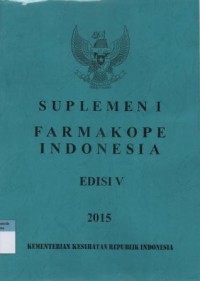 Suplemen 1 Farmakope Indonesia Edisi 5 2015