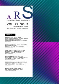 Ars: Jurnal Seni Rupa dan Desain vol 22 no 3 (2019)