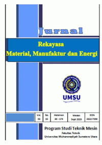 Image of Jurnal Rekayasa Material, Manufaktur dan Energi Vol 3, No 2 September 2020