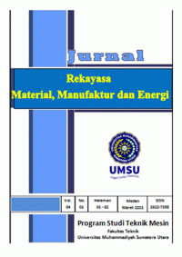 Image of Jurnal Rekayasa Material, Manufaktur dan Energi Vol 4, No 1: Maret 2021