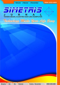 Image of Simetris: Jurnal Teknik Mesin, Elektro dan Ilmu Komputer Vol 11, No 2 (2020)